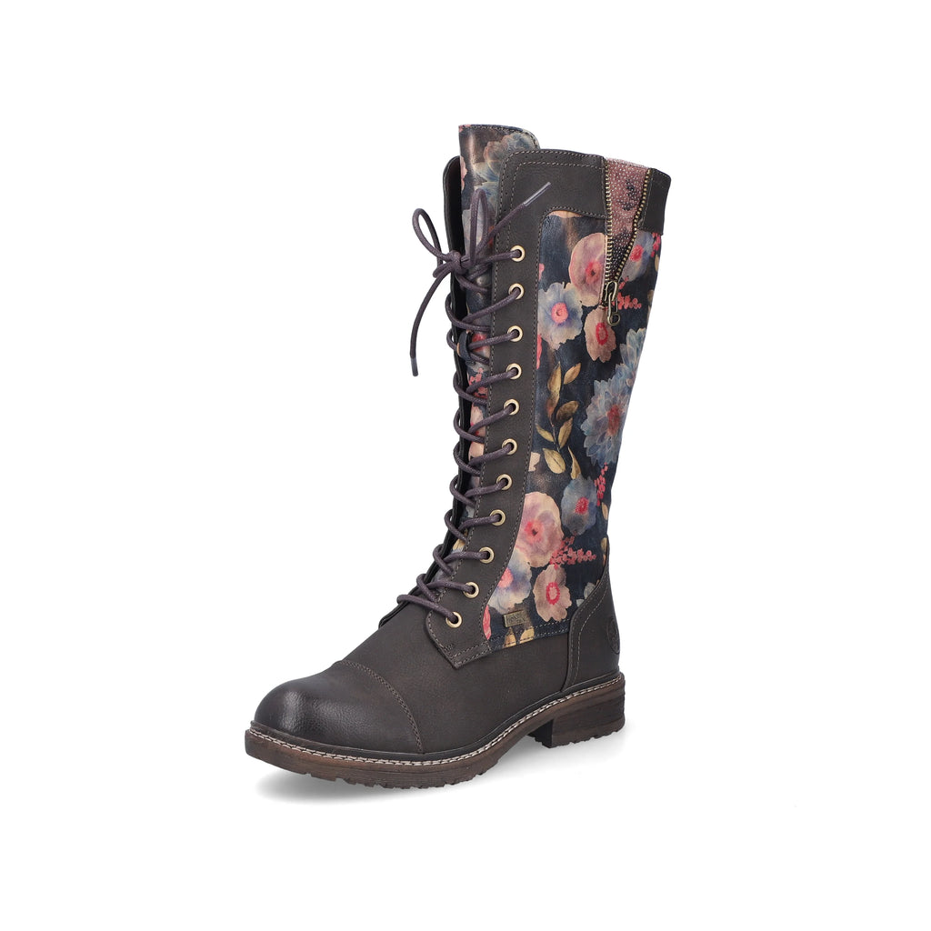Rieker 94731-91 Ladies RiekerTex Tall Lace Up Boot Multi/Floral