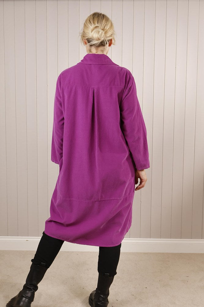 Goose Island Fine Cord Button Up Shirt Dress One Size