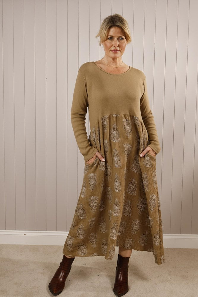 Goose Island Cotton Mono Print Venus Dress One Size