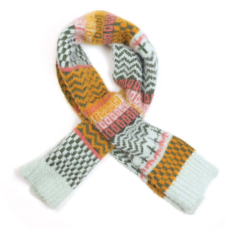 POM Pale blue mix ultra soft multi knit pull through scarf 52984
