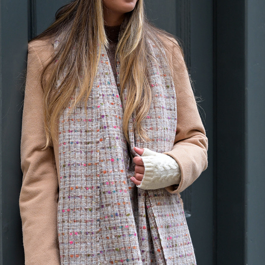 POM Soft mix woven texture scarf 53062