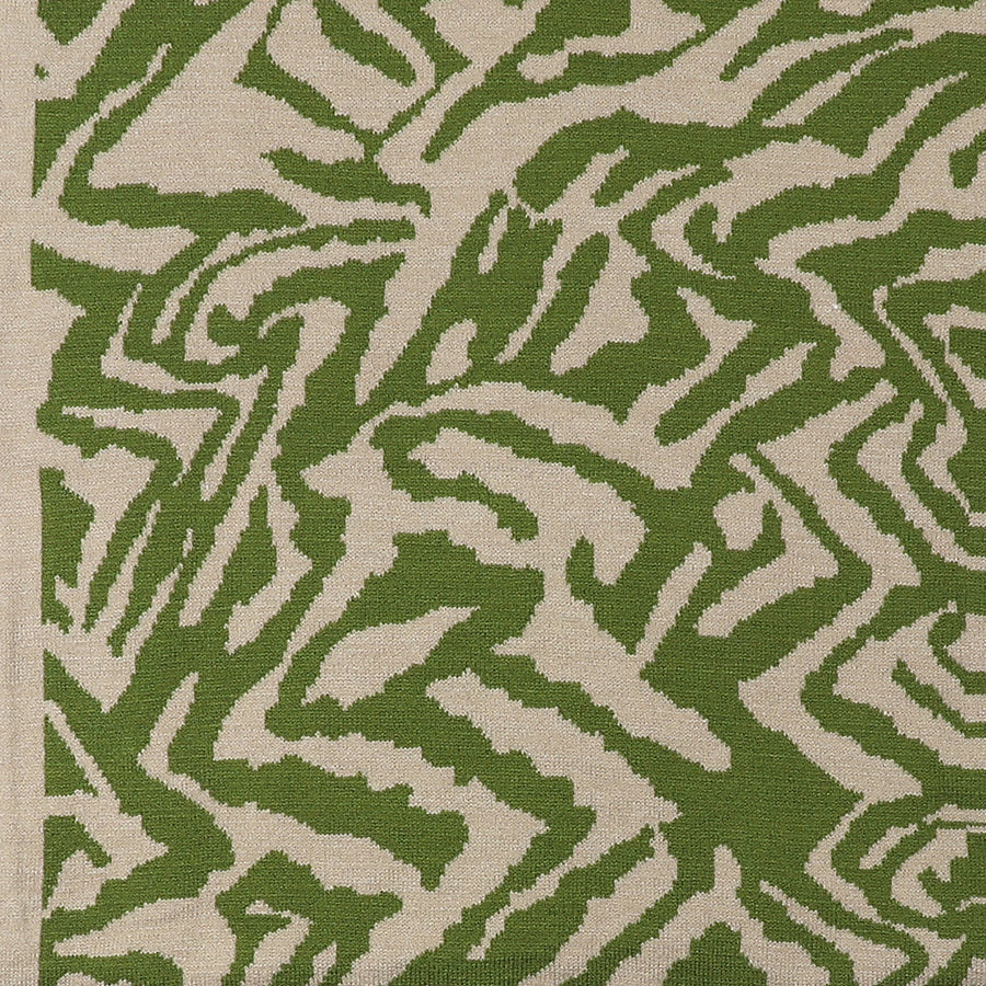 POM Animal Print Fine Knit Snood Scarf Oatmeal/Pea Green 53098