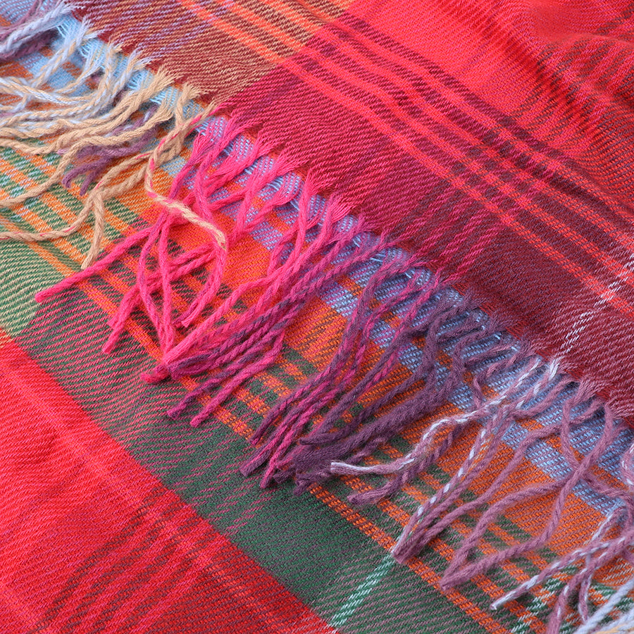POM Raspberry mix check scarf 53126