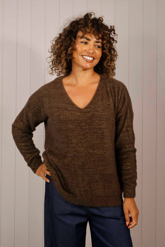 Woollen Lurex Eyelash Jumper One Size