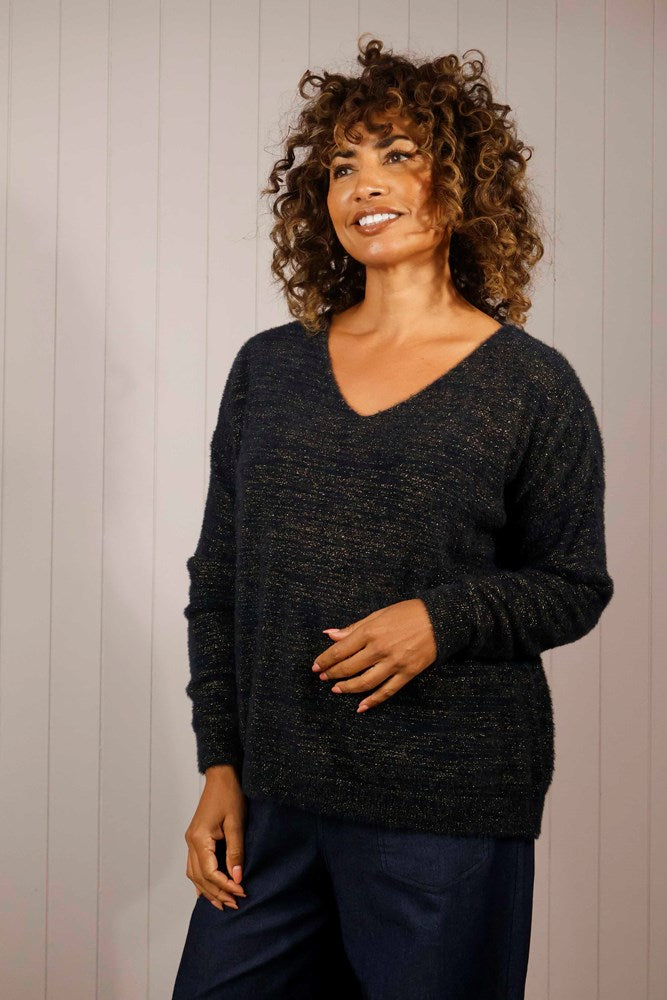 Woollen Lurex Eyelash Jumper One Size