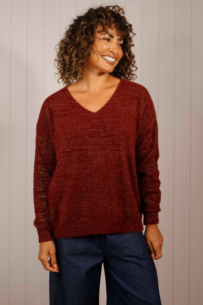 Woollen Lurex Eyelash Jumper One Size