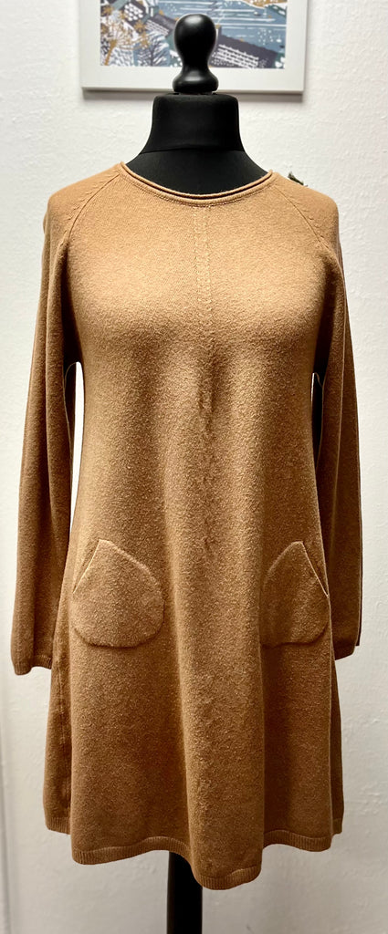 Sugar Babe Round Neck Knitted Pocket Dress One Size Assorted Colours