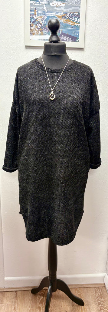 Sparkle Knit Dress/Tunic with Pockets One Size Up to 18