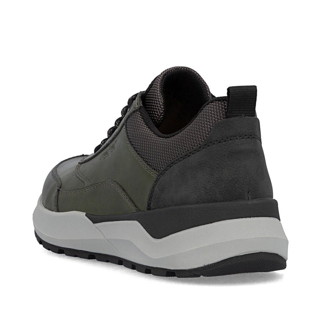 Rieker 06000-54 Mens Zip & Lace Casual Shoe Olive Green
