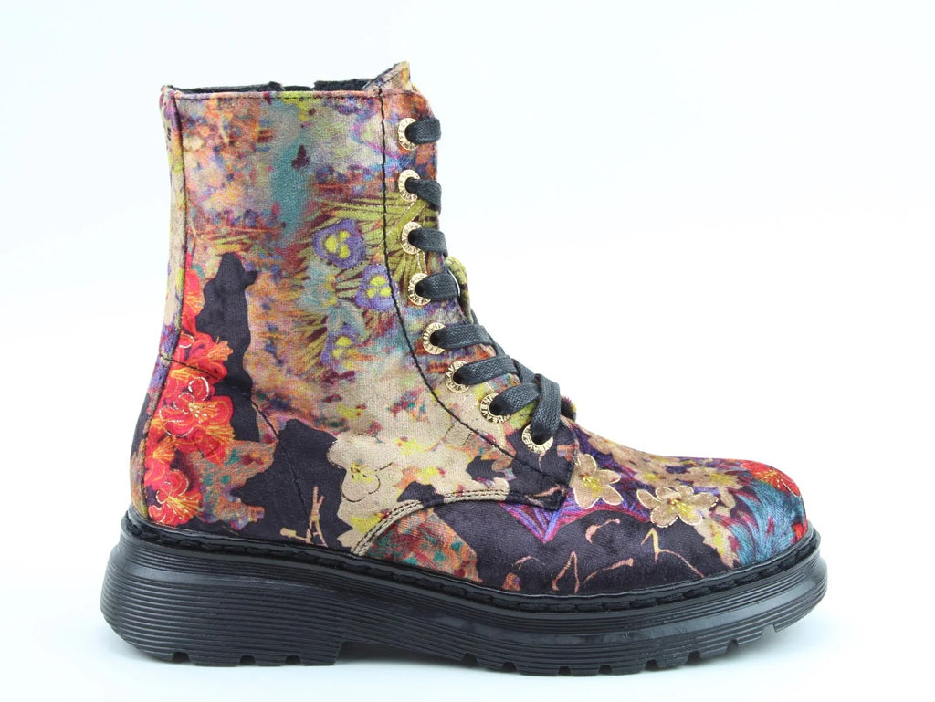 Heavenly Feet Lotte Black Velour Multi Boot