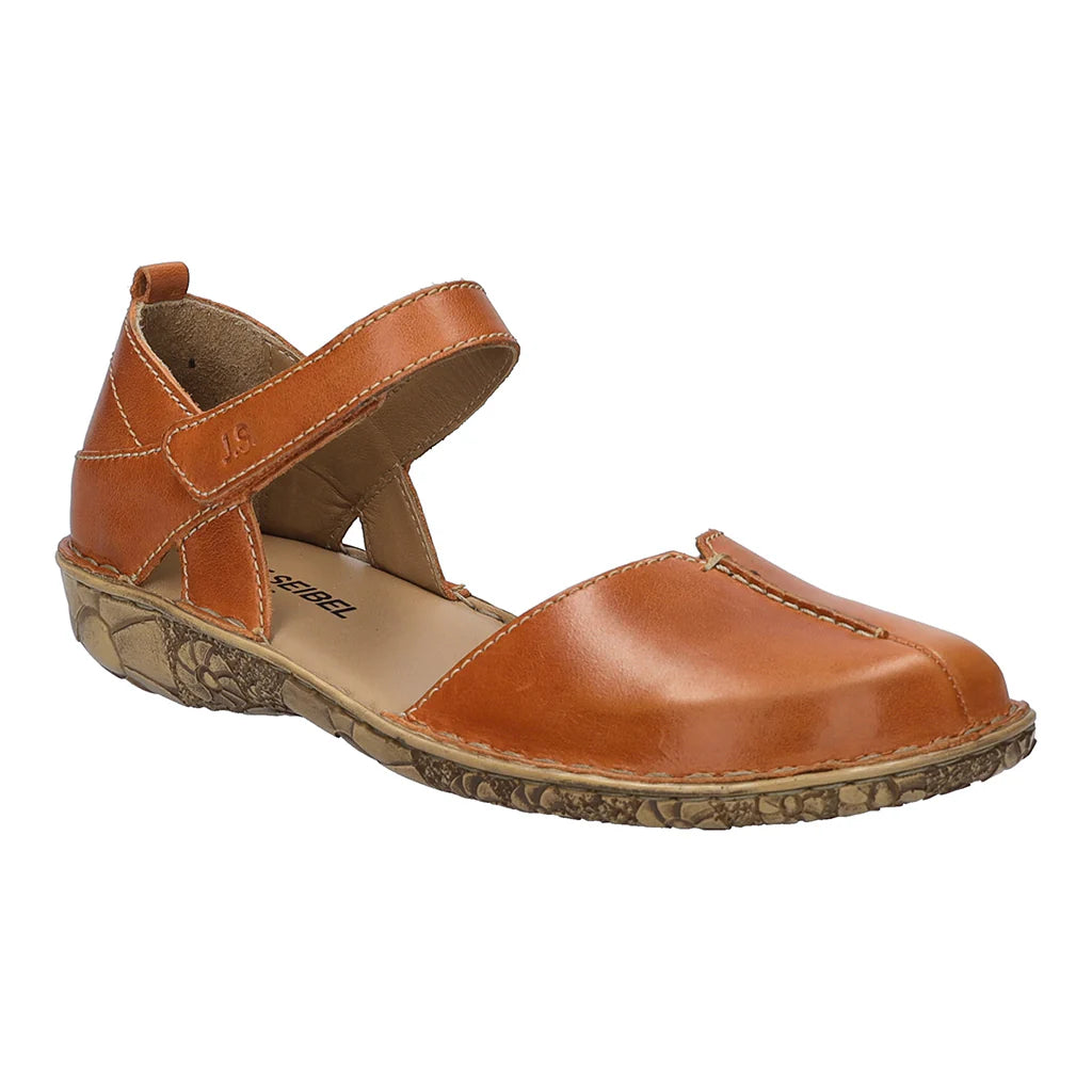 Josef Seibel Rosalie 42 Ladies Touch Fasten Sandal Orange Brandy