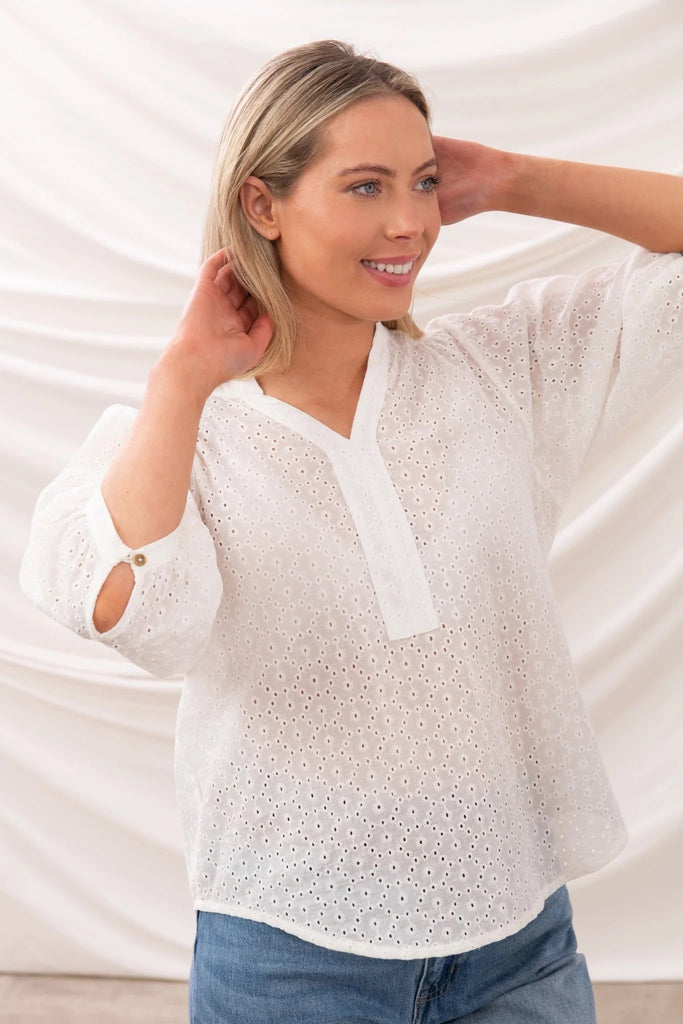 Lighthouse Ladies Lola Blouse - Broderie Anglaise