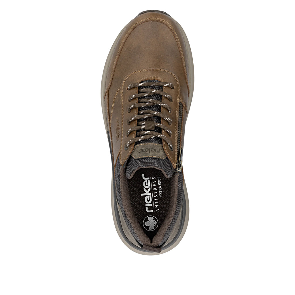 Rieker 06000-22 Mens Lace & Zip Shoe Brown