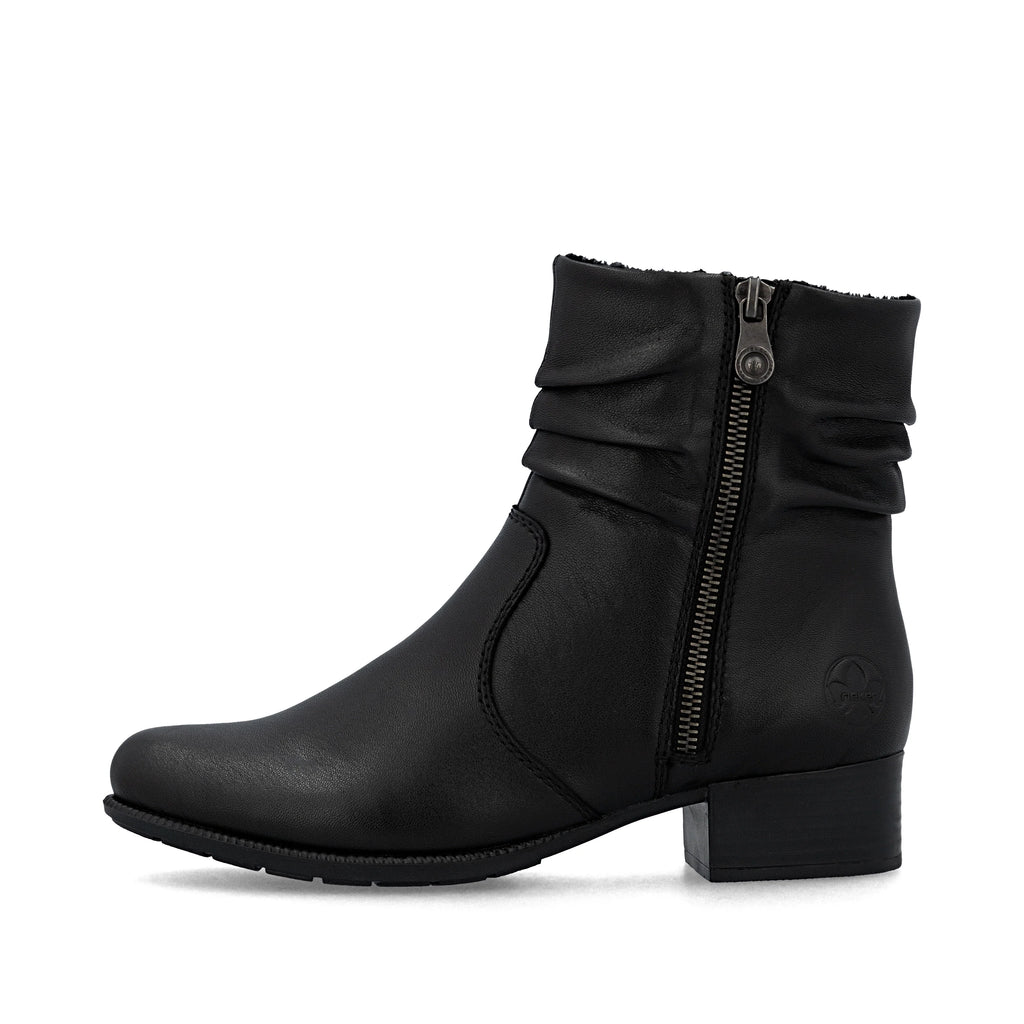 Rieker 78656-00 Ladies Low Heeled Ankle Boot Black