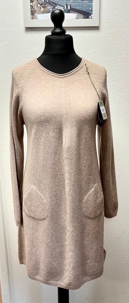 Sugar Babe Round Neck Knitted Pocket Dress One Size Assorted Colours