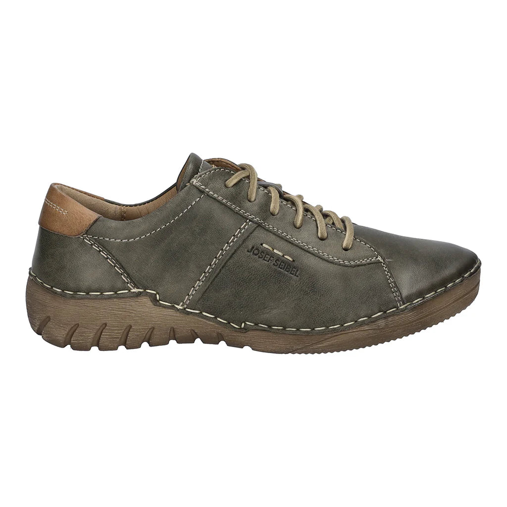 Josef Seibel Felicia 02 Ladies Lace Up Shoe Olive Combi