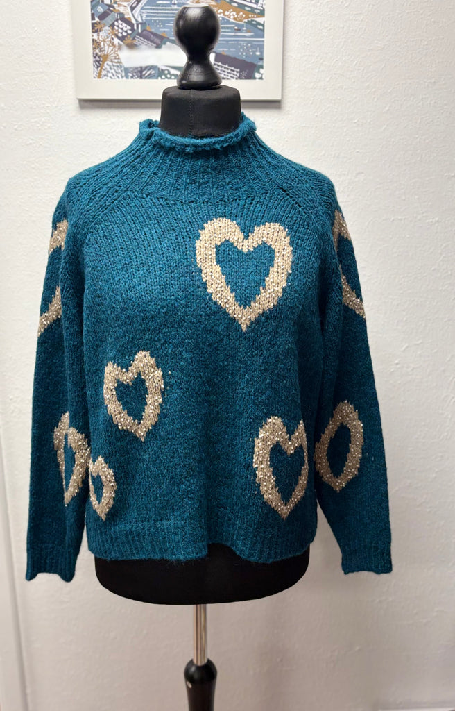 Knitted Love Heart Jumper One Size