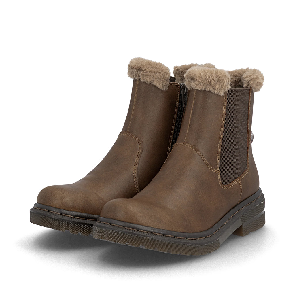 Rieker 78250-22 Ladies Warm lined Ankle Boot Brown