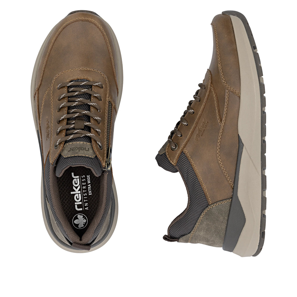 Rieker 06000-22 Mens Lace & Zip Shoe Brown