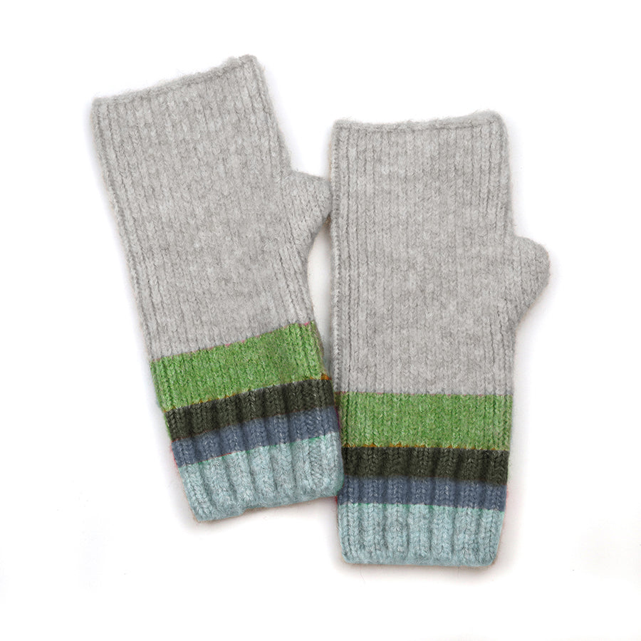 POM Soft Knit Wrist Warmers Pale Grey Mix 90275