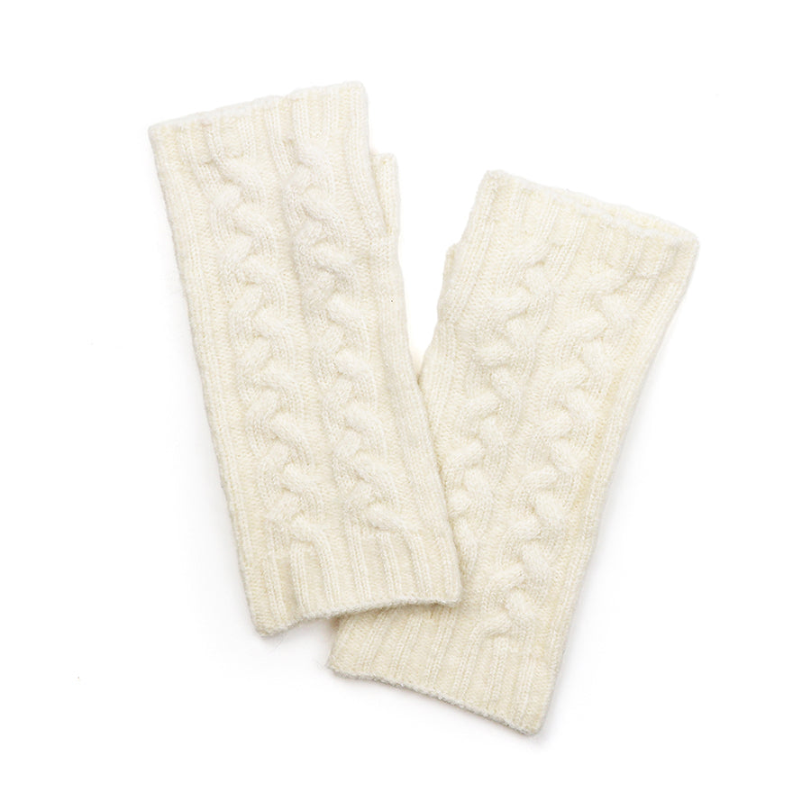POM Cable Knit Recycled Wrist Warmers Cream 90300