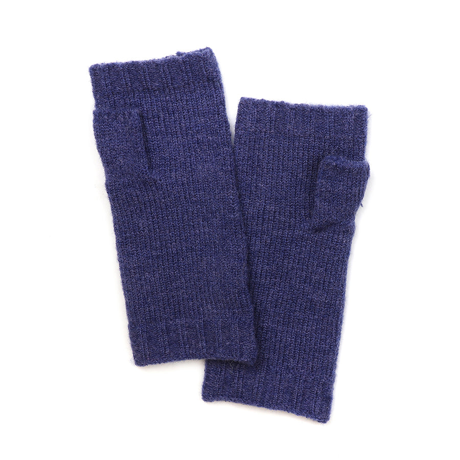 POM Cable Knit Recycled Wrist Warmers Navy 90302
