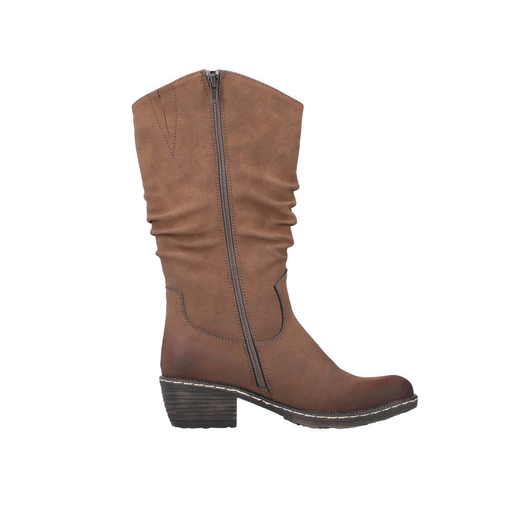 Rieker 93775-25 Ladies Zip Boot Brown