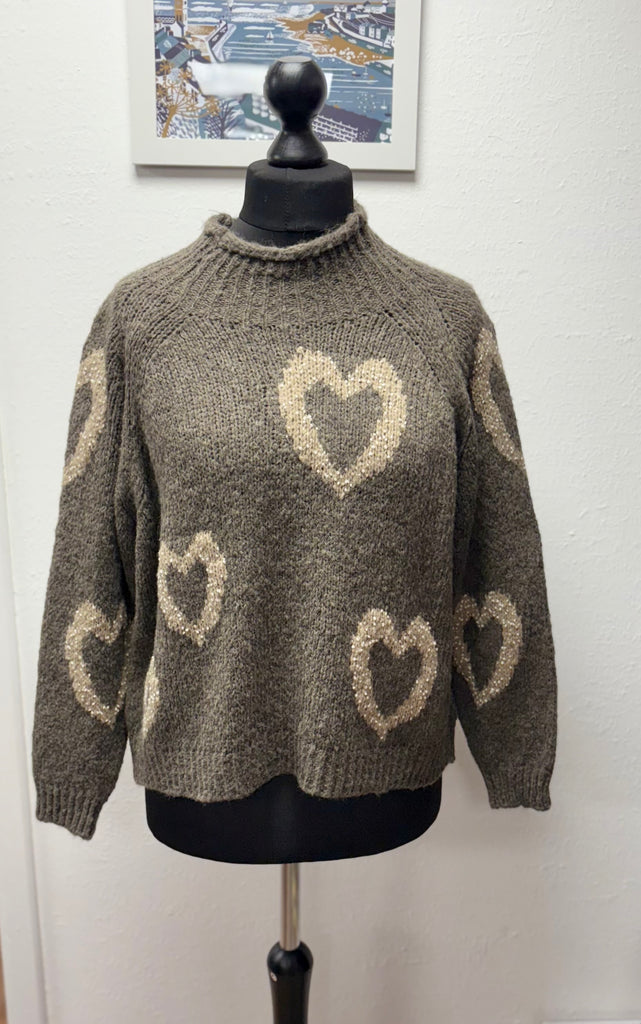 Knitted Love Heart Jumper One Size