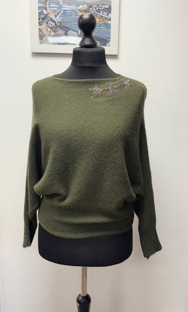 Triple Star Bat Wing Jumper One Size