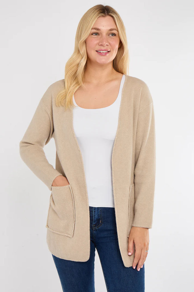 Blanket Stitch Two Pocket Cardigan One Size