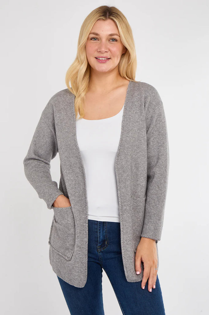 Blanket Stitch Two Pocket Cardigan One Size