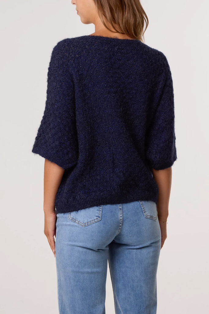 Pointelle Knit 3/4 Sleeve Jumper