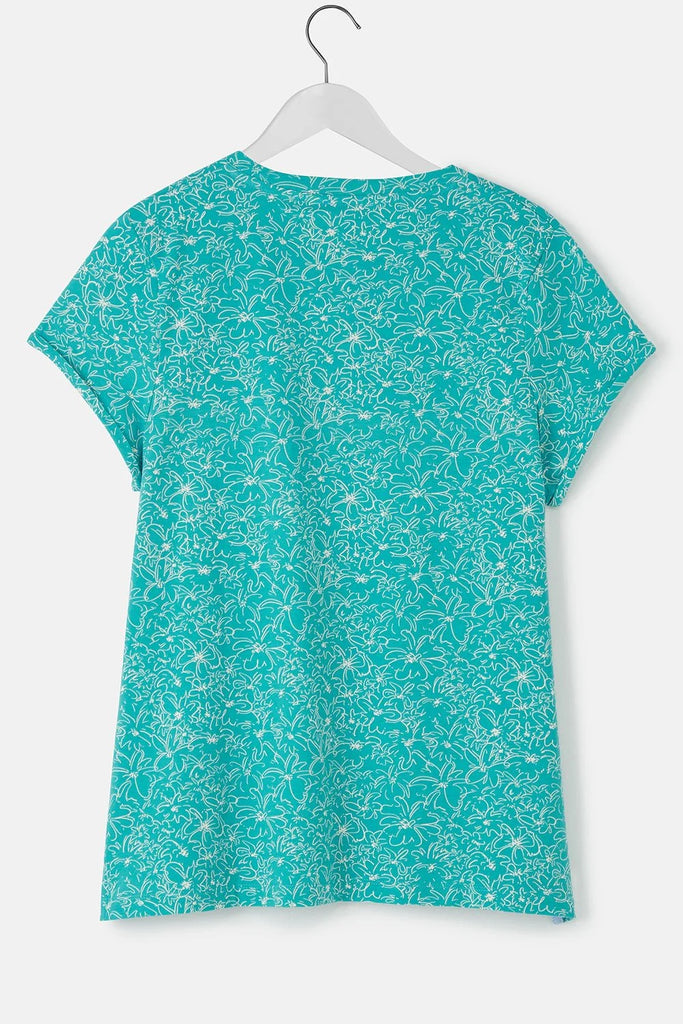 Lighthouse Ladies Causeway Short Sleeve T Shirt - Soft Teal Floral