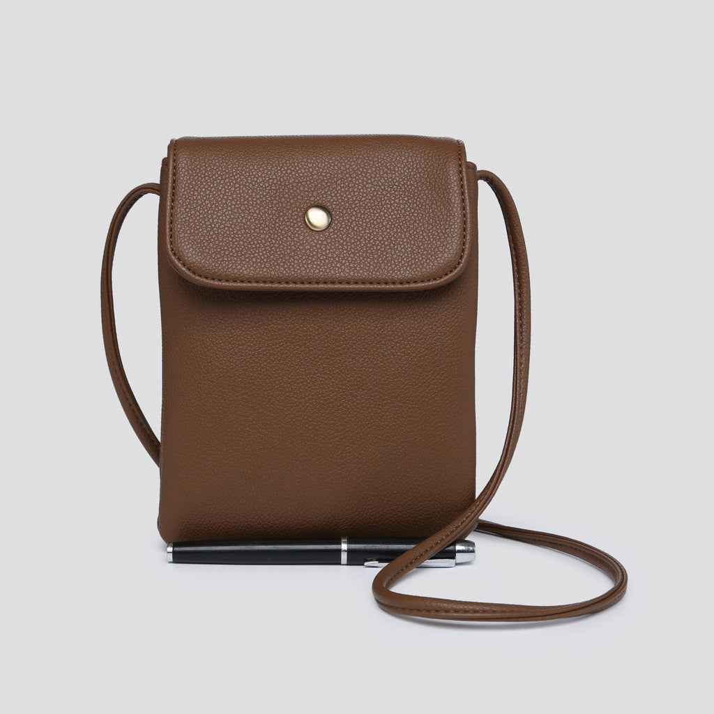 Faux Leather Double Compartment Mini Crossbody Bag 1243