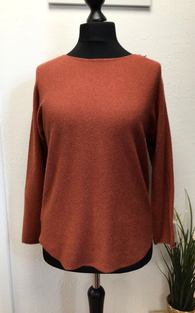 Round Neck Soft Knit  Seam Sleeve One Size