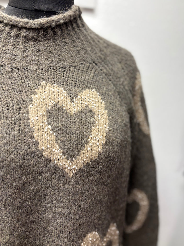 Knitted Love Heart Jumper One Size