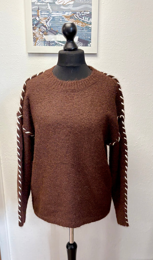 Contrast Stitch Blanket Jumper One Size