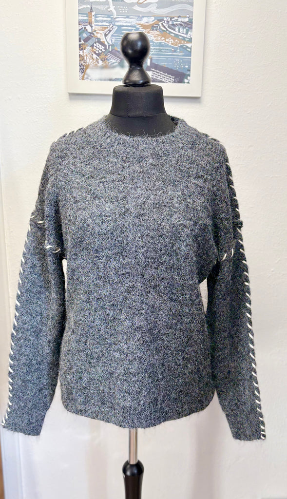 Contrast Stitch Blanket Jumper One Size