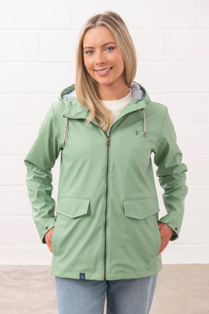 Lighthouse Ladies Lucy Rubberised Waterproof Jacket - Soft Sage