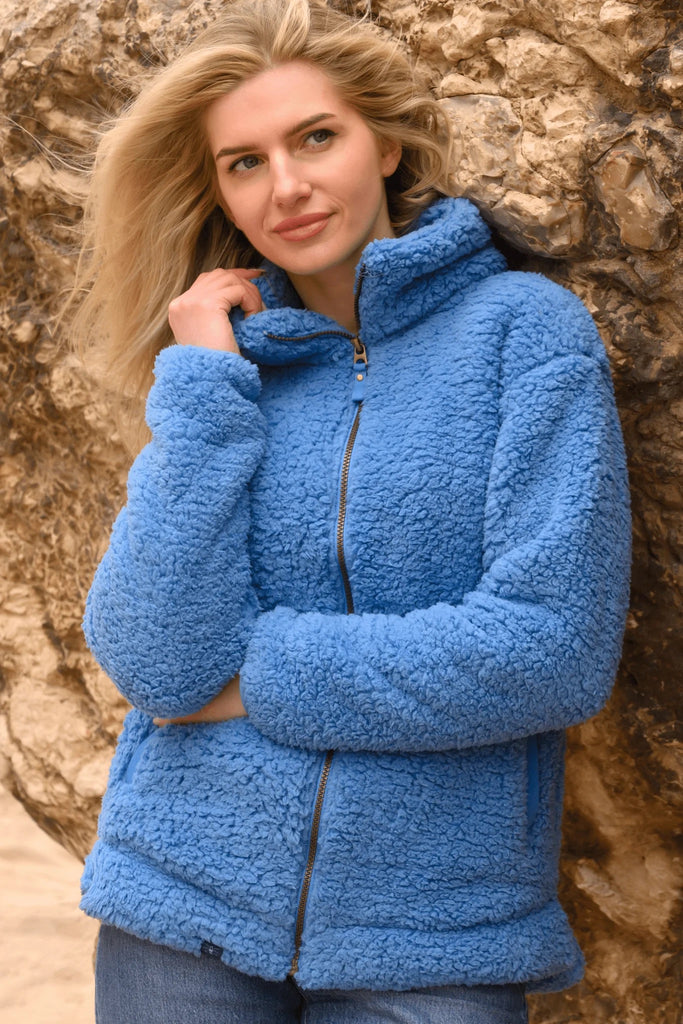 Lighthouse Ladies 'Seashell' Sherpa Fleece - Marine Blue