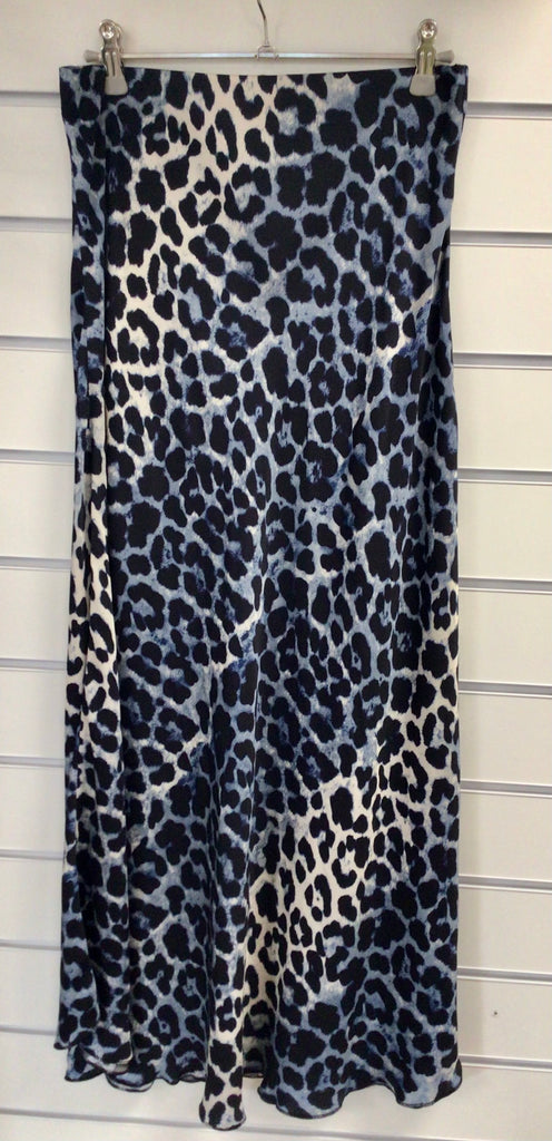 Satin Leopard Print Skirt One Size