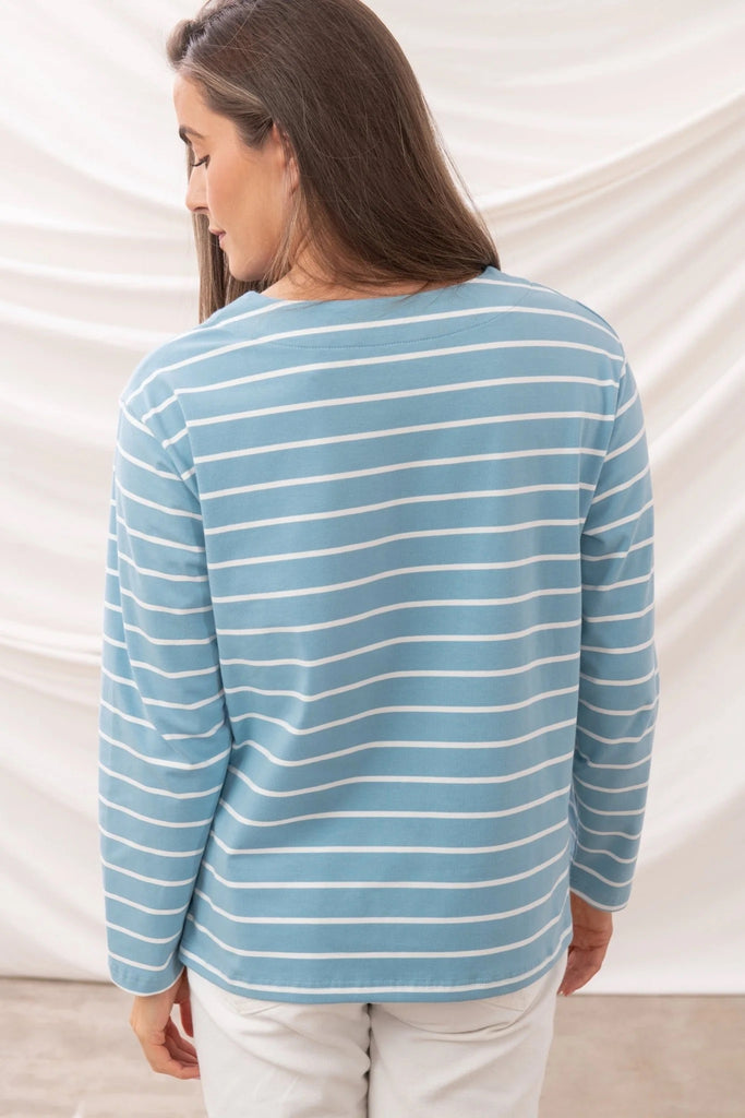 Lighthouse Ladies Causeway II Top - Marine Blue Stripe