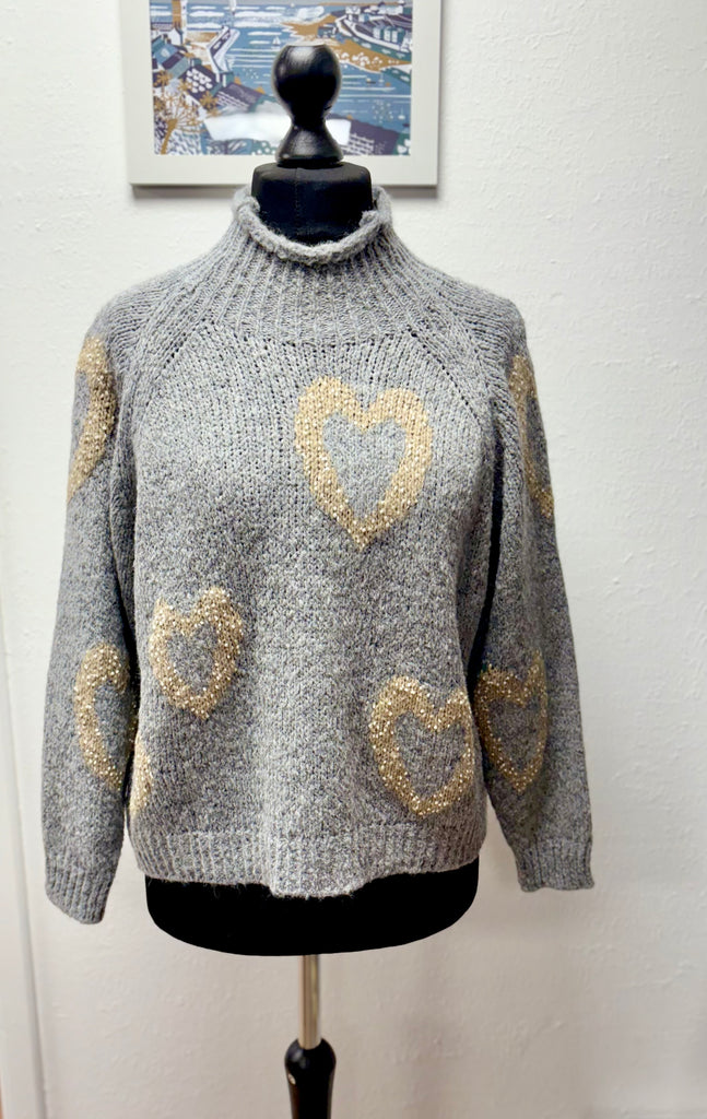 Knitted Love Heart Jumper One Size