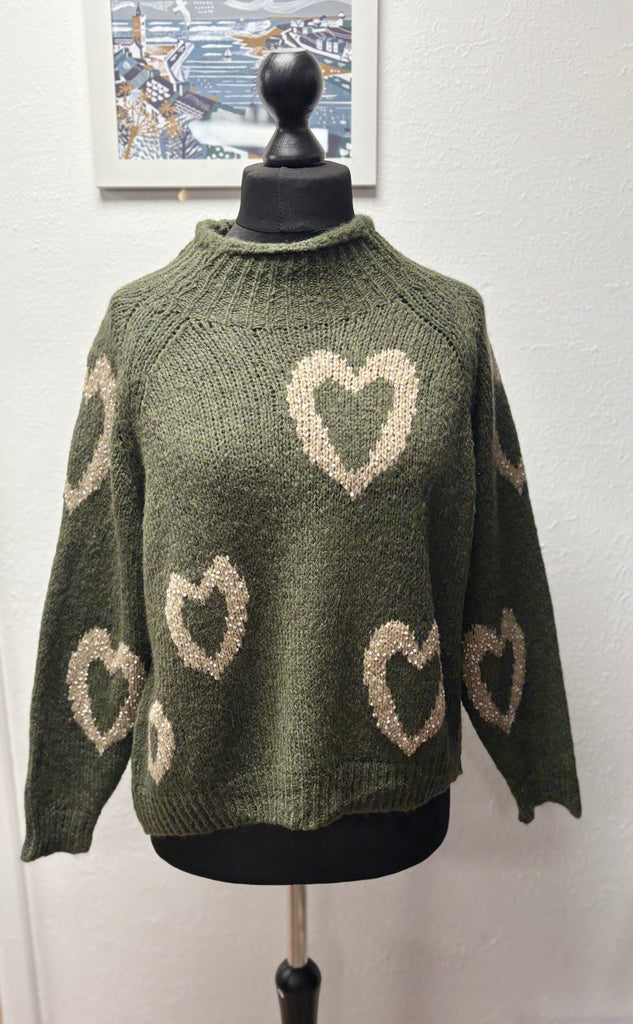Knitted Love Heart Jumper One Size