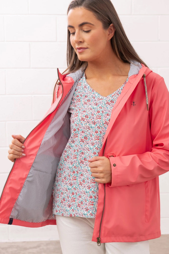 Lighthouse Ladies Lucy Rubberised Waterproof Coat - Sugar Coral