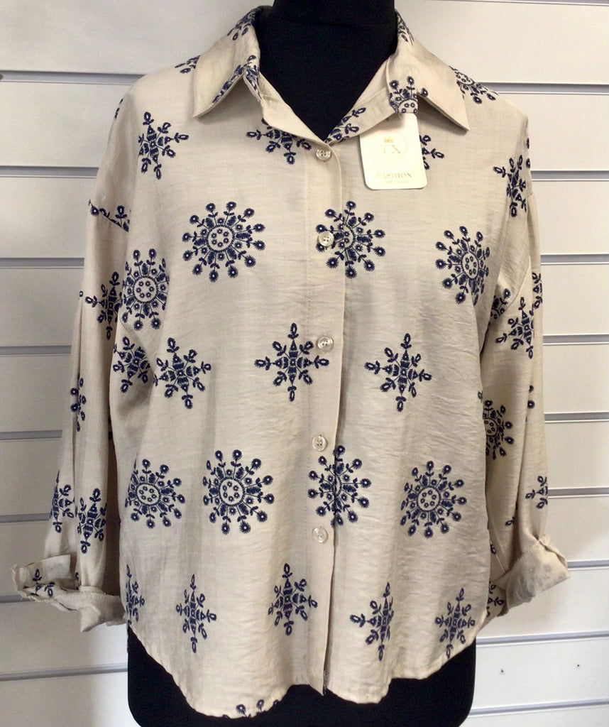 Italian Floral Design Shirt One Size 8-16