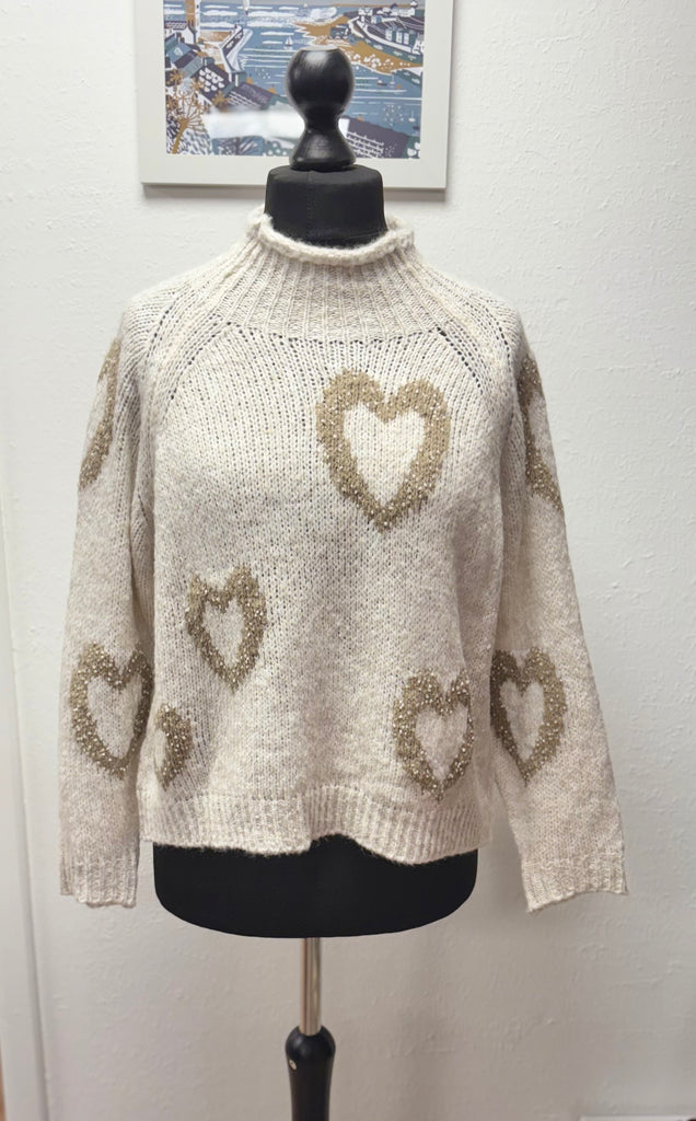 Knitted Love Heart Jumper One Size