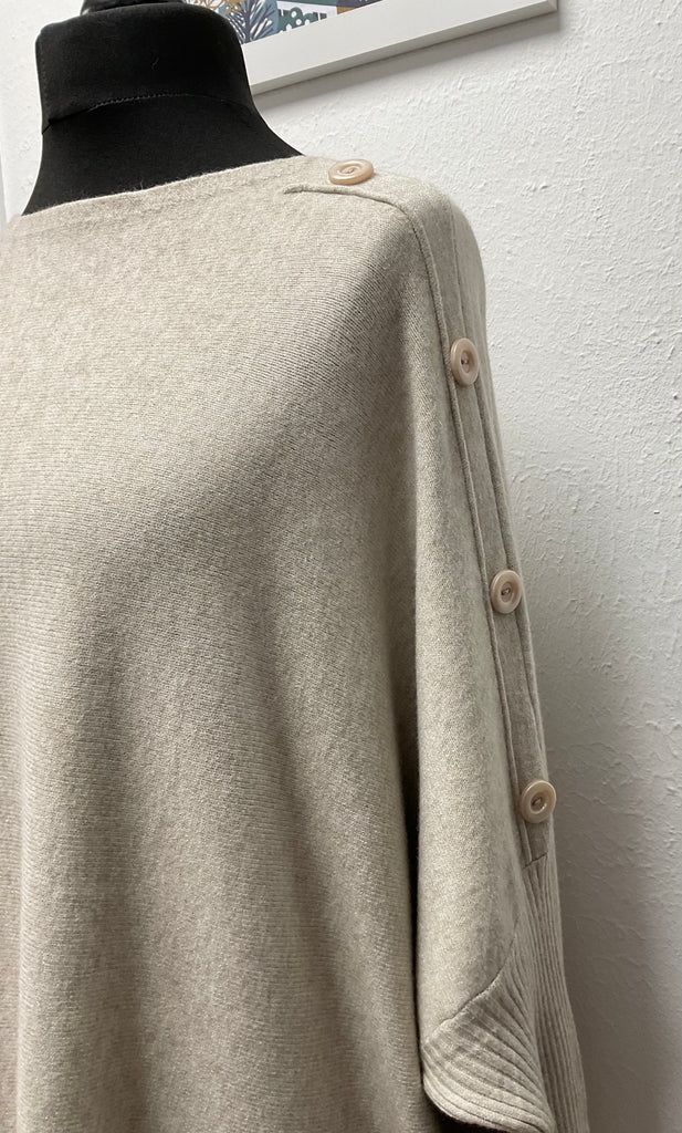 Oversized Button Sleeve Jumper One Size