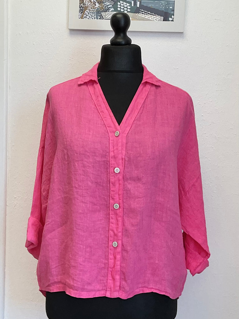 Colette Linen Collared Shirt Button Front