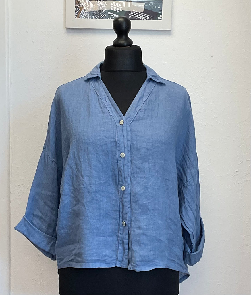 Colette Linen Collared Shirt Button Front
